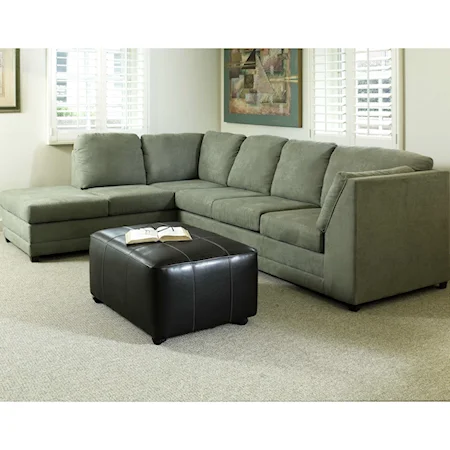 Casual Sectional Sofa with Left Facing Chaise